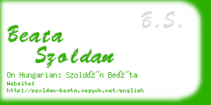 beata szoldan business card
